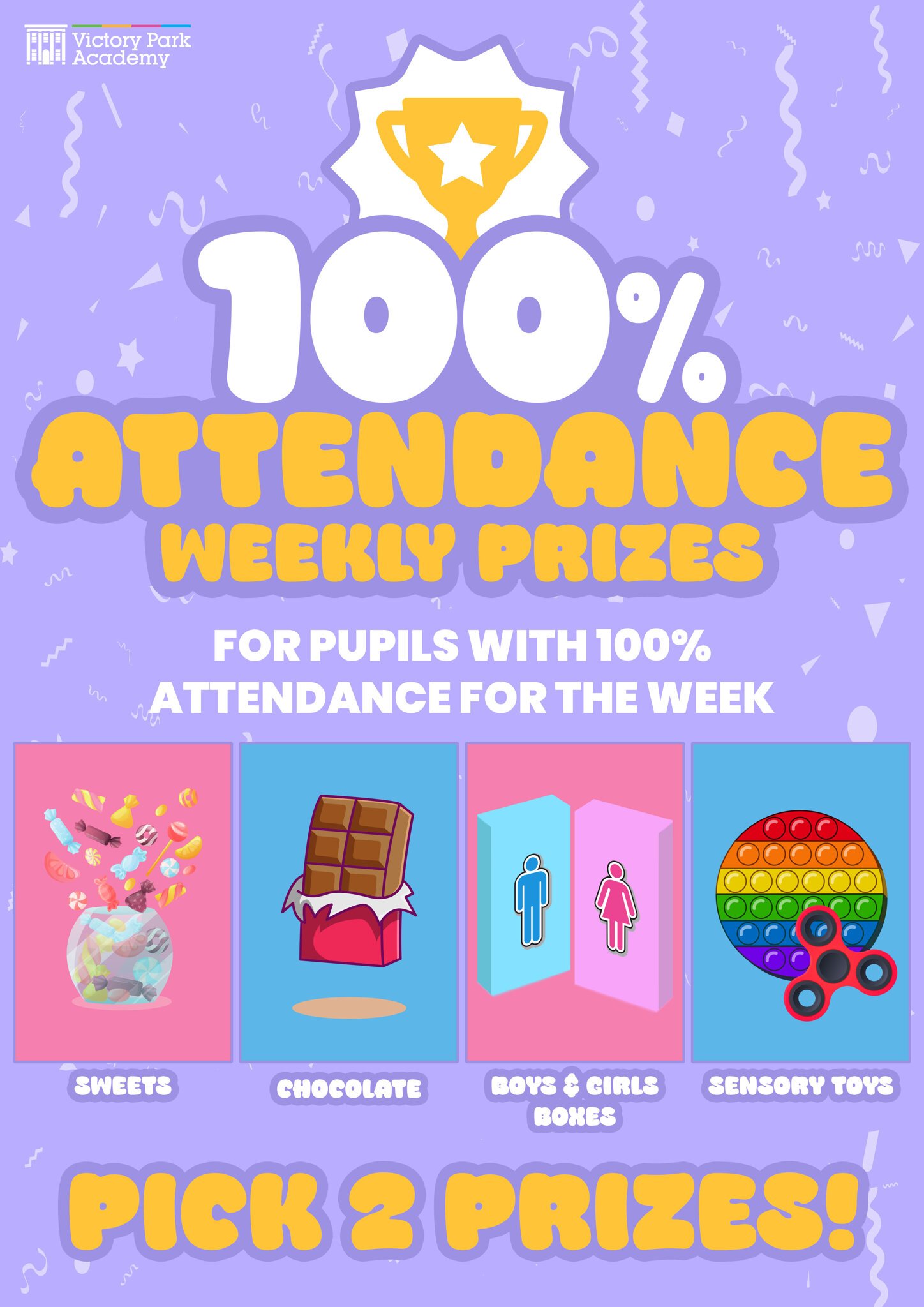 100% Attendance Weekly Rewards